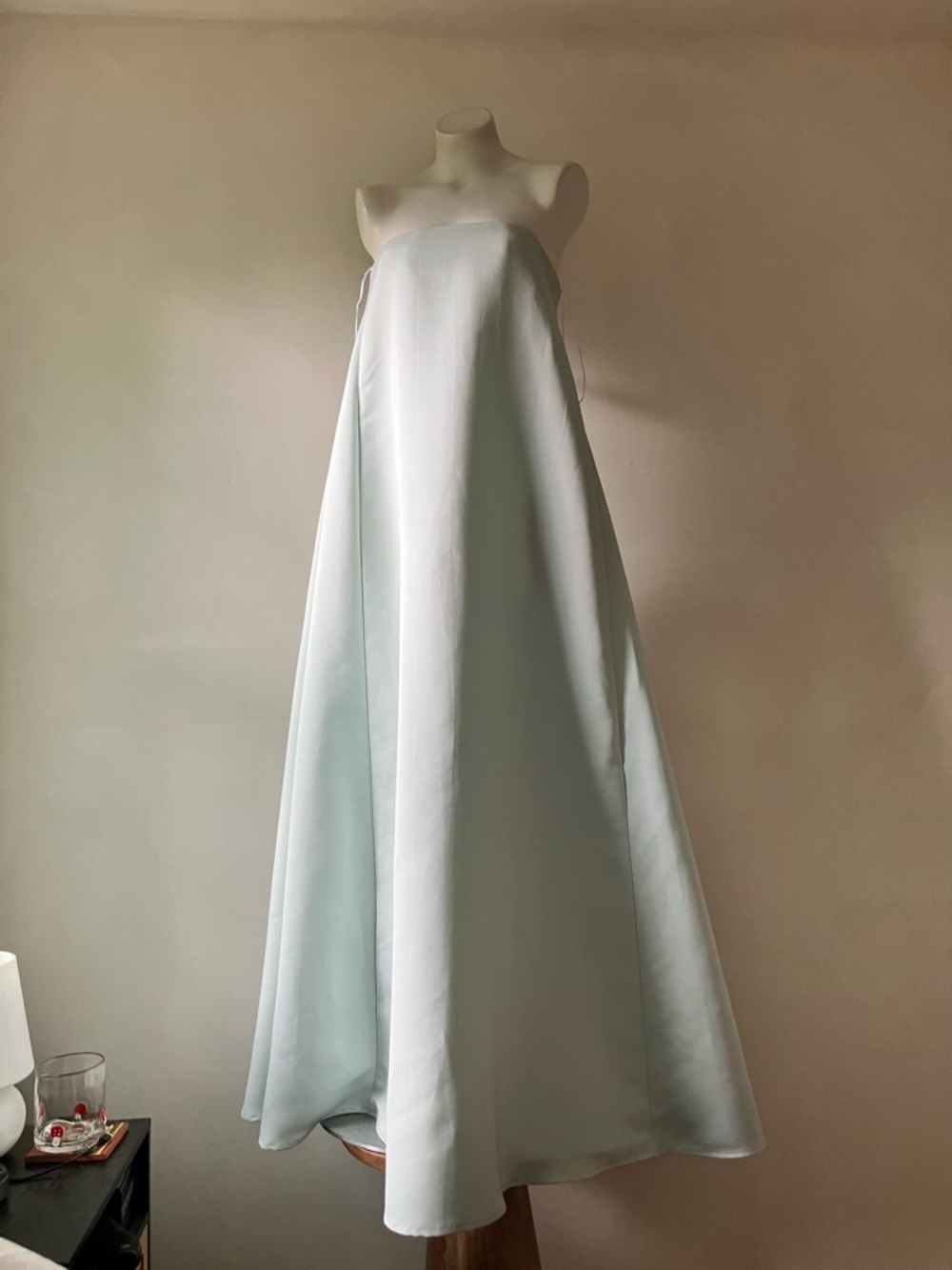 Sau Lee | Heather Strapless Satin Dress In Pale Blue - Picture 2 of 16
